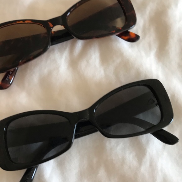 Rectangular black and tortoise shell sunglasses - Picture 3 of 4
